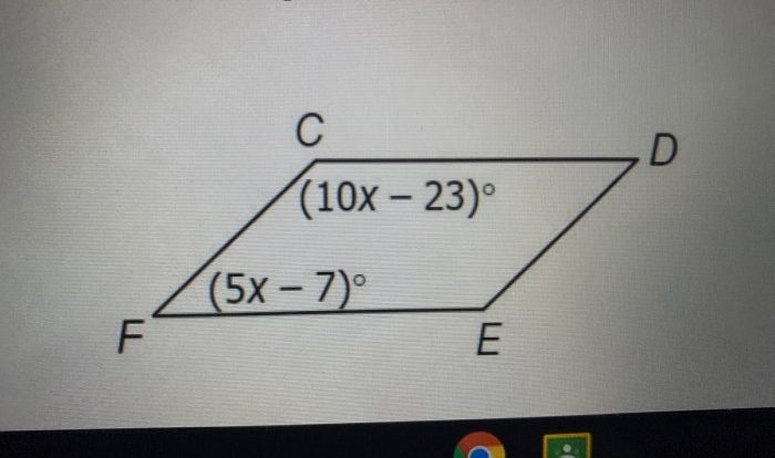 If cdef is a parallelogram find fcd