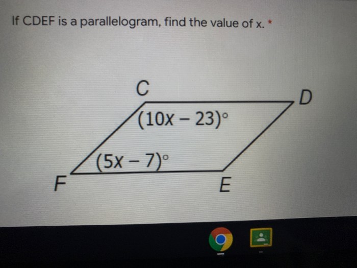 If cdef is a parallelogram find fcd