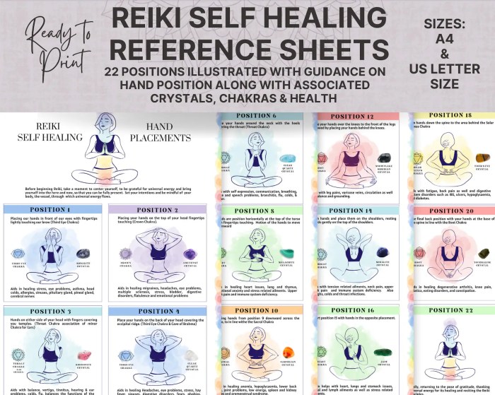 Reiki self treatment hand positions