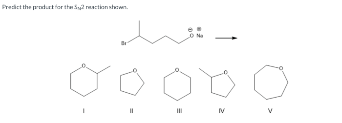 Predict the product for the sn2 reaction shown.